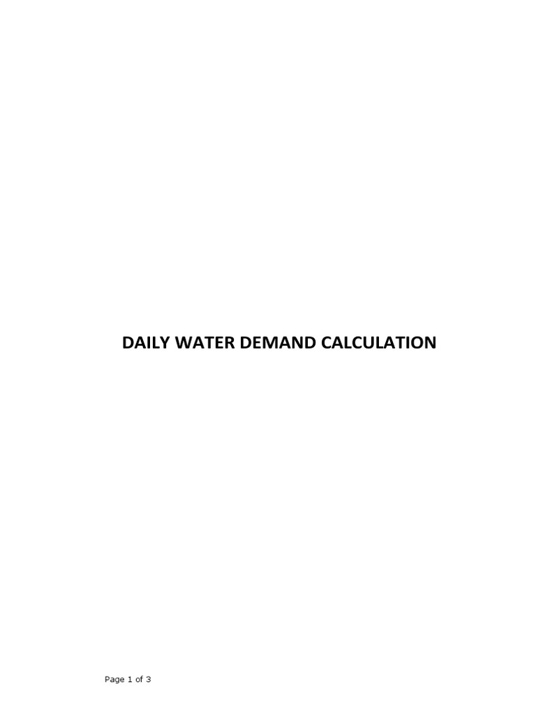 Daily Water Demand Calculation Page 1 of 3 PDF Hydrology Water