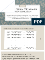 Penyelesaian Persamaan Linear Simultan