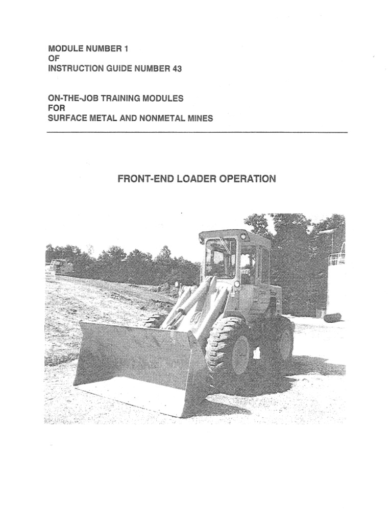 Module 01 FrontEnd Loader Operation PDF Loader (Equipment) Mining