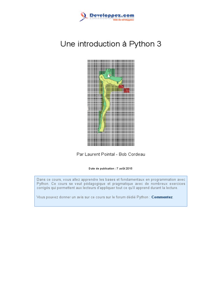 Python 3 | PDF | Structure de contrôle | Python (Langage de programmation)
