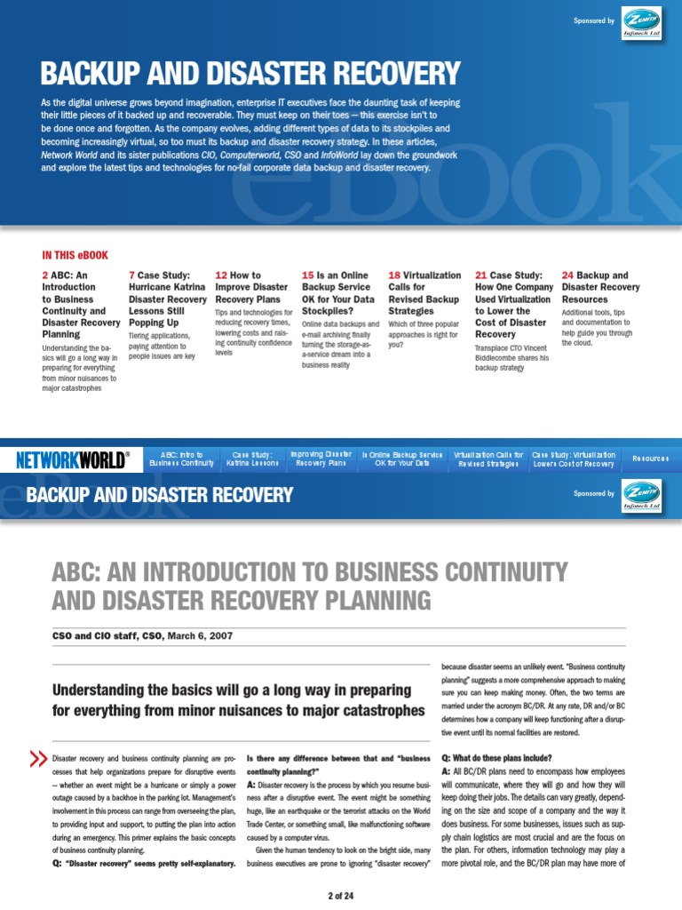 Essentials of Disaster Recovery Planning | PDF | Disaster Recovery | Backup