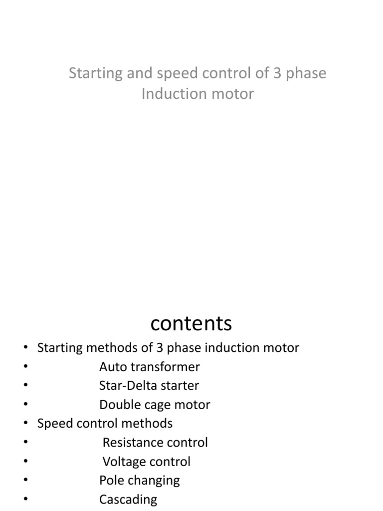 Speed Control Methods for Induction Motors | PDF | Electric Motor ...