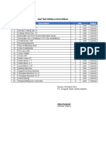 DAFTAR PERALATAN KERJA