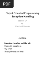 Lecture 17 Exception Handling