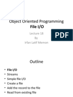 Object Oriented Programming: File I/O