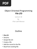 Object Oriented Programming: File I/O