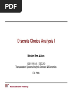 Discrete Choice Analysis I: Moshe Ben-Akiva