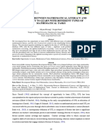 Relationship Between Mathematical Literacy and Opportunity To Learn With Different Types of Mathematical Tasks