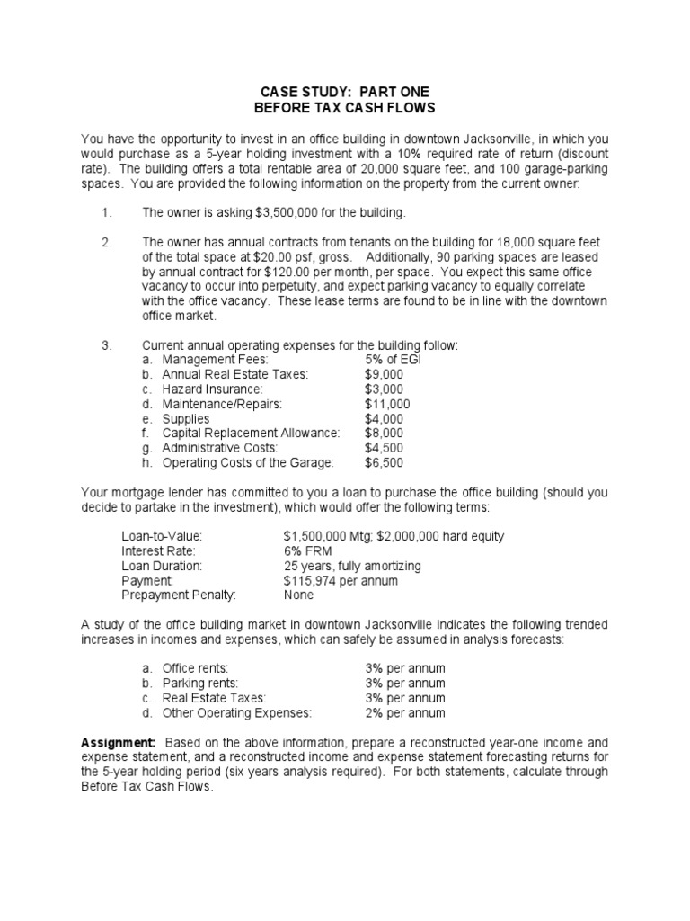 Office Building Case Study - Part One (MS Word) | PDF | Lease | Loans