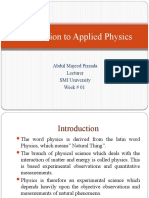 Applied Physics Week # 1