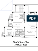 First Floor Plan 1366.44 SQFT: Bedroom