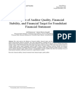 The Impact of Auditor Quality, Financial Stability, and Financial Target For Fraudulent Financial Statement.