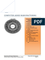Computer Aided Manufacturing: Course Contents