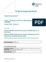 Pearson BTEC Set Assignment Brief: Unit 2 - Research and Plan A Marketing Campaign (40908M)