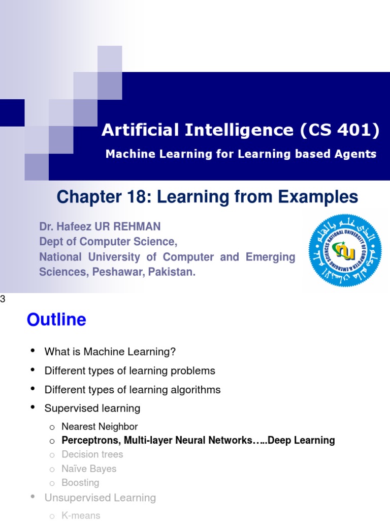 LECTURE SET 07 - Machine Learning For Artificial Intelligence ...