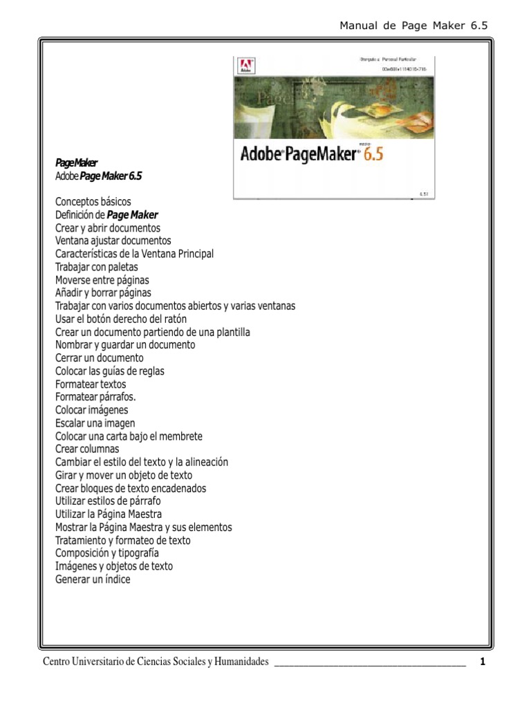 Manual de PageMaker 6.5: Guía Completa | PDF | Point and Click ...