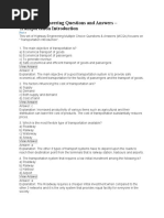 Highway Engineering Questions and Answers