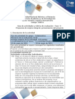 Guía de Actividades y Rúbrica de Evaluación - Fase 5 - Propuesta de Mejora Integral y Presentación Del Proyecto