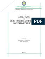 Zero Hunger: A Challenge Accepted by Filipinos: A Term Paper On