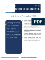 2021 - Indonesian Statistics Agency (BPS) - Census Result of Samarinda Population in 2020 - Bahasa