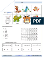 pets worksheet