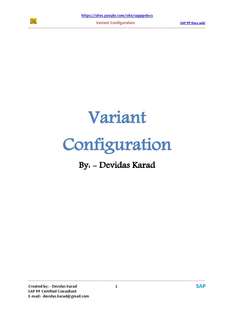 SAP Variant Configuration Guide | PDF | Information Technology ...