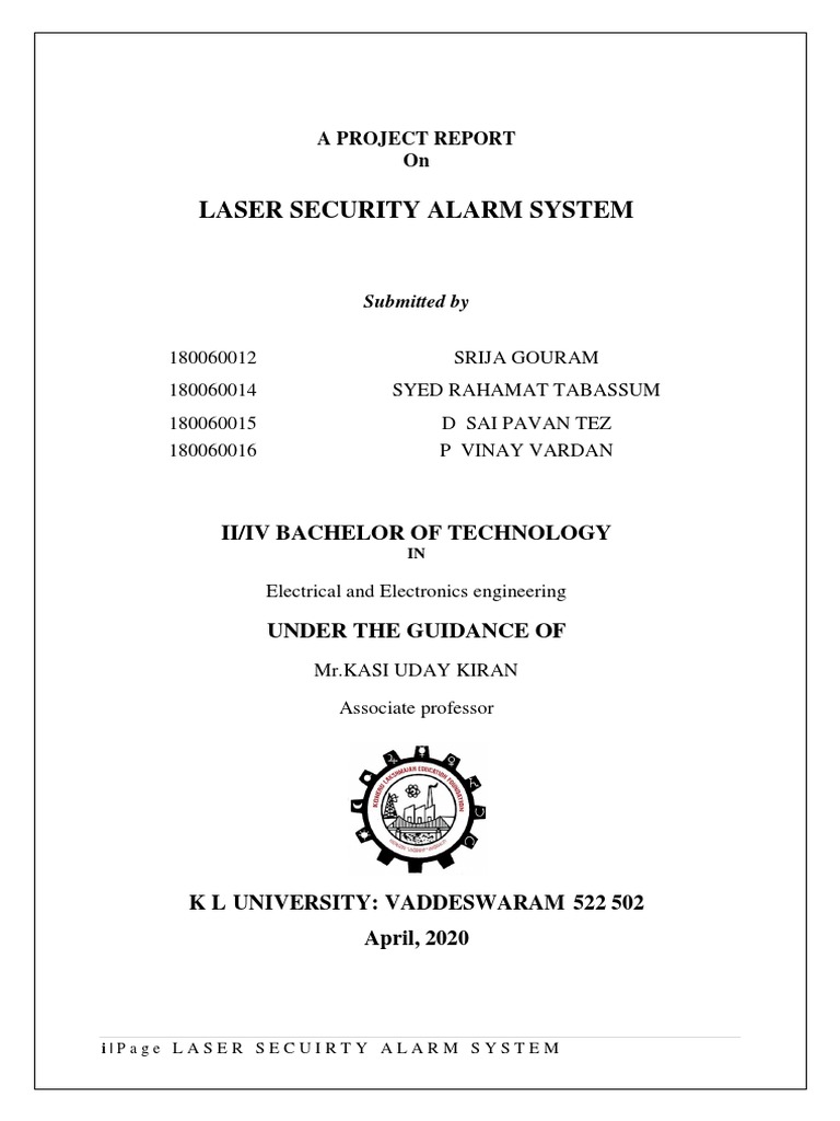 Laser Security Alarm System Project | PDF | Capacitor | Operational ...