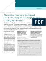 Alternative Financing For Natural Resource Companies Bringing Future Cashflows Onstream