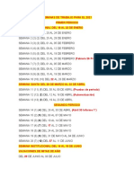 Semanas de Trabajo para El 2021