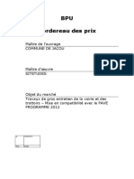 BPU. Bordereau Des Prix