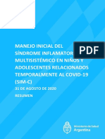 Covid19 Manejo Inicial Del Sindrome Inflamatorio Multisistemico en Ninios y Adolescentes Relacionados Temporalmente Al Cvod19 Sim c