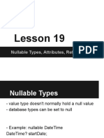 Lesson 19: Nullable Types, Attributes, Reflection