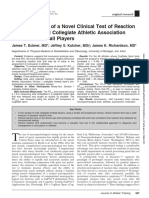 Pilot Evaluation of A Novel Clinical Test of Reaction Time in National Collegiate Athletic Association Division I Football Players