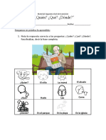 Material Fonoaudiológico Preguntas "¿Quién? ¿Qué? ¿Dónde?