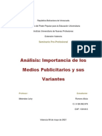 Seminario Pre Profesional - Importancia de Los Medios Publicitarios y Sus Variantes - Romero Alicia