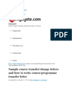 Sample Course Transfer/change Letters and How To Write Course/programme Transfer Letter