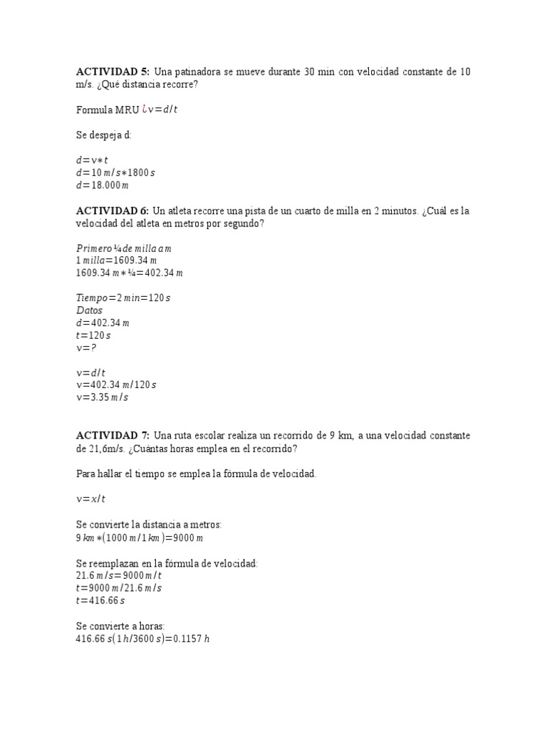 Km Hora A Metros Por Segundo Fisica V | PDF