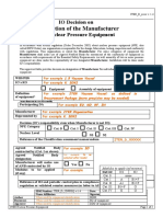 Designation of The Manufacturer: IO Decision On For Nuclear Pressure Equipment