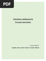 Literatura Românească În Perioada Interbelică: Seghedim Alina, Selezniov Maxim & Tucaliuc Mihaela