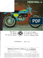 Bultaco Frontera 74 '78 Owner's Manual (174.30-027) .