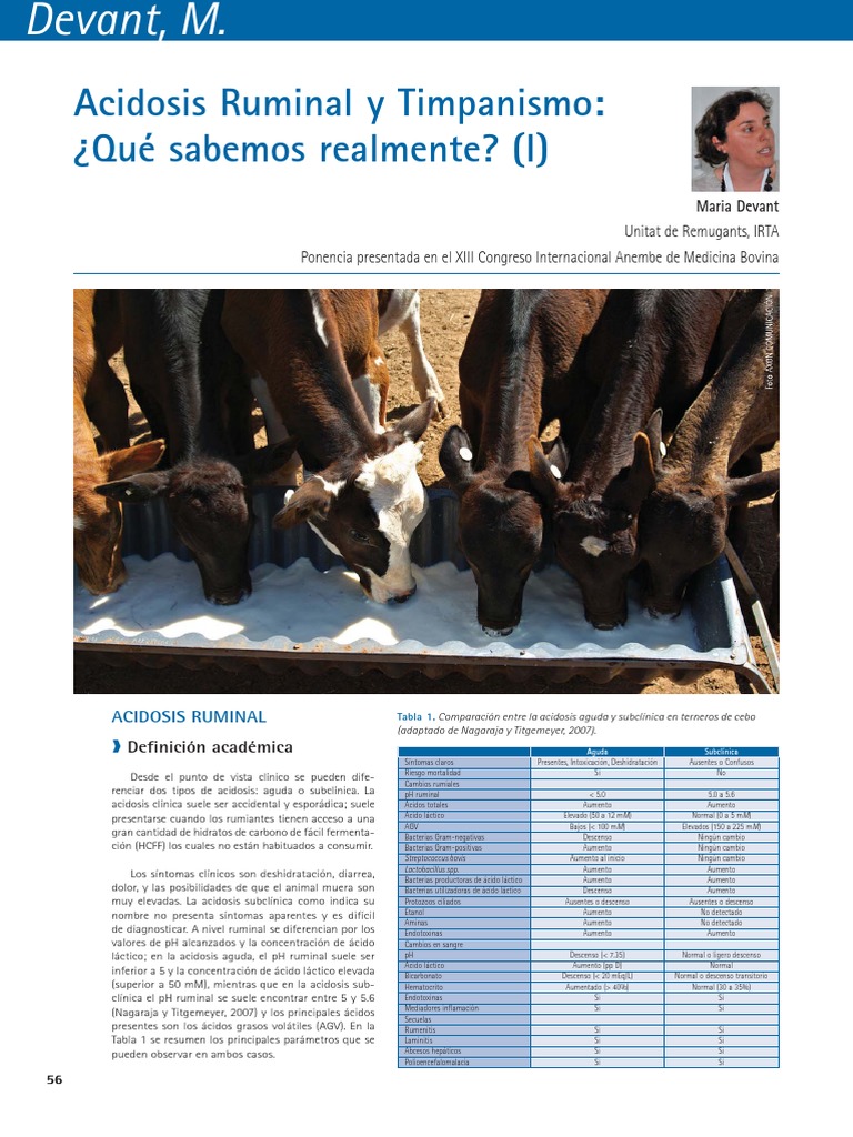 2 Corte Acidosis Ruminal y Timpanismo Lectura 1 PDF Vacas Diarrea