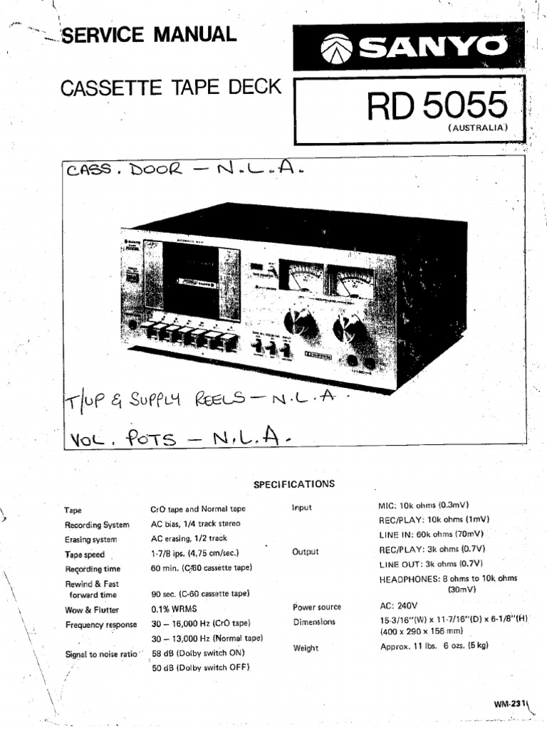 Sanyo RD 5055 Service Manual | PDF