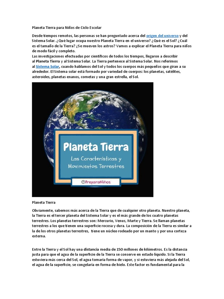 Planeta Tierra: Guía para Niños | PDF | Tierra | Atmósfera de tierra
