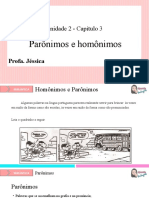 Uni. 2 - Cap. 3 - Parônimos e Homônimos