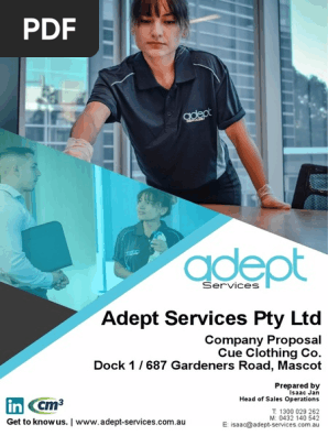 Adept Proposal - Cue Clothing Co Mascot