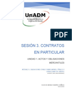 Sesión 3. Contratos en Particular: Unidad 1. Actos Y Obligaciones Mercantiles