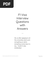 Latest F1 Visa Interview Questions With Answers