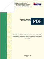 TCC a Análise Da Estatística Nas Matriculas Escolares No Brasil. O Coeficiente de Pearson Por Meio Do Software MATLAB (Matrix Laboratory)