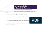 Efficiency and Sustainability in Restructured Electricity Markets