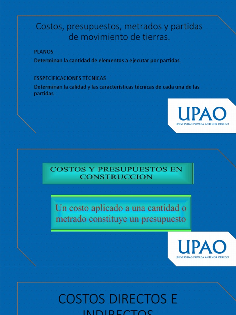 Costos y Presupuestos en Obras de Tierra | PDF | Presupuesto | Economias